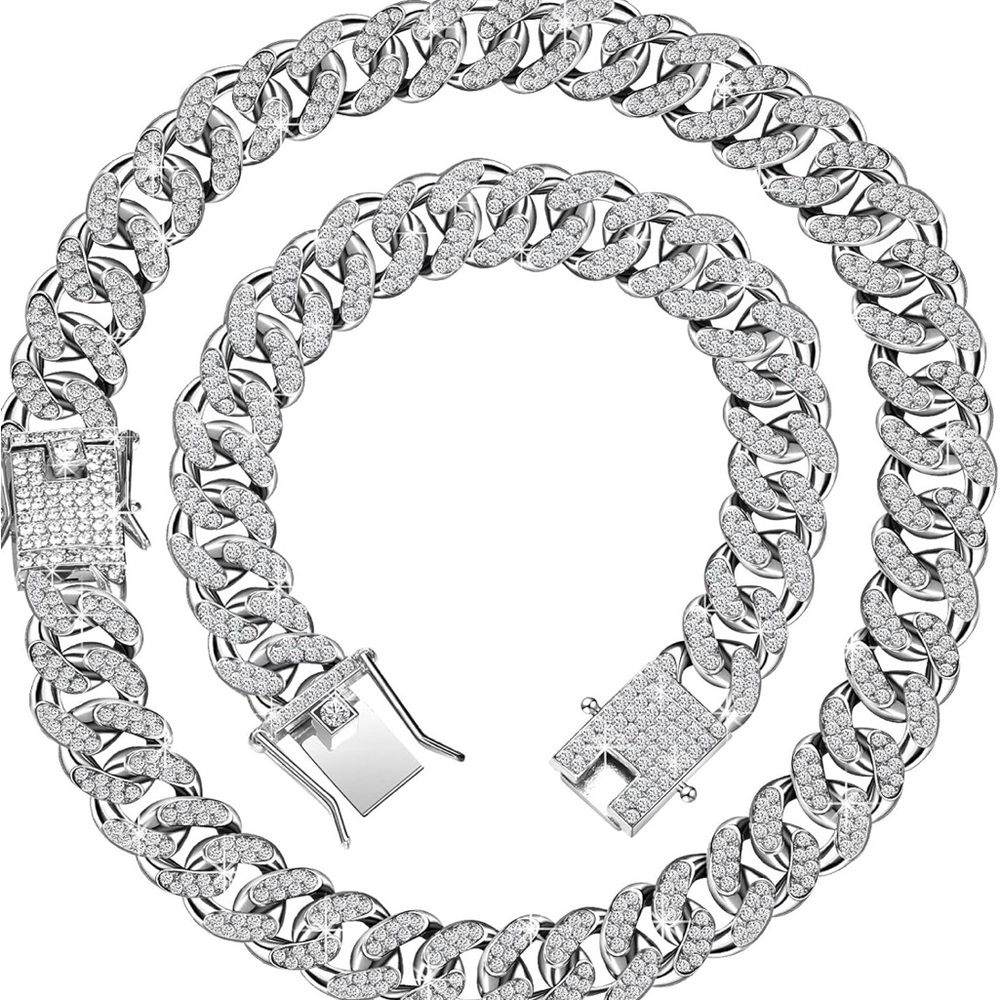 Silver Cuban Link Chain Necklace